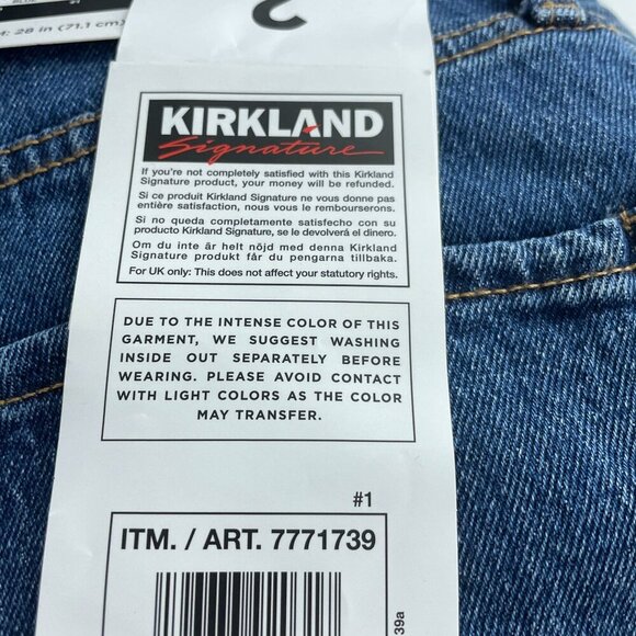 NEW Kirkland Signature Womens 2 High-Rise Straight Fit Jeans 99% Cottone Blue - Picture 7 of 9
